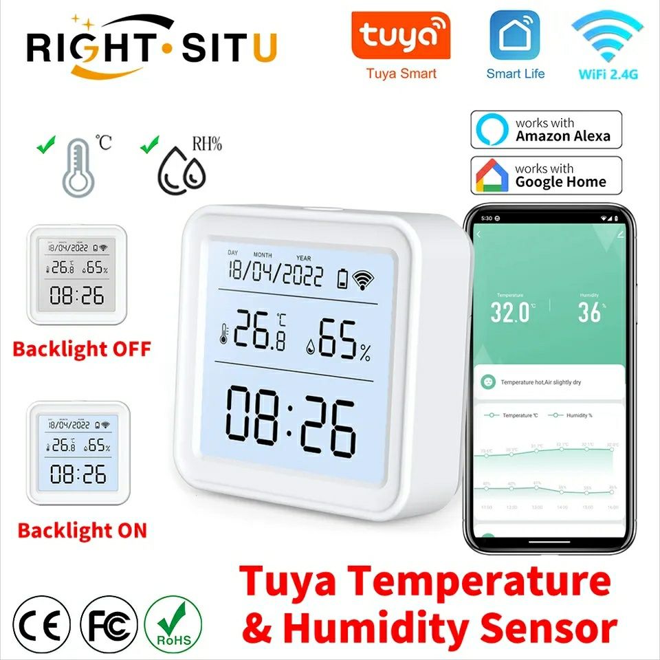 Смарт безжичен сензор за температура и влажност, temperature humidity