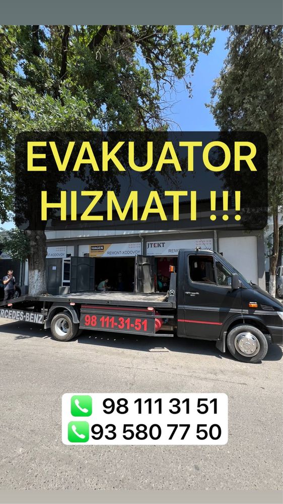 EVAKUATOR Hizmati Toshkent va Respublika bo’ylab Batumotors