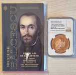 Moneda BNR 1 leu tombac Nicolae Balcescu gradata NGC PF 69 UC