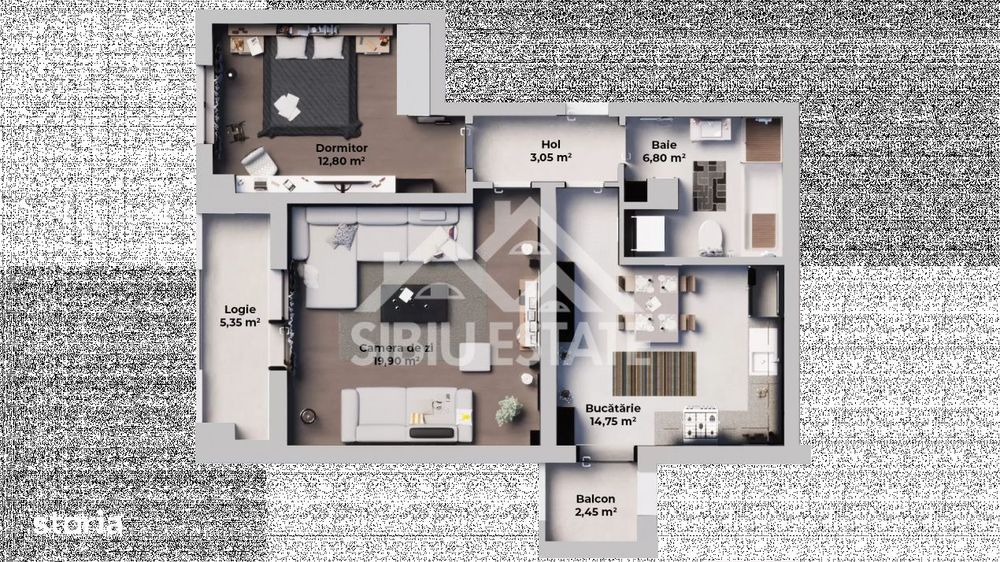 Apartament cu 3 camere, s.utila 70.15 mp.  bloc cu lift-  loc de parca