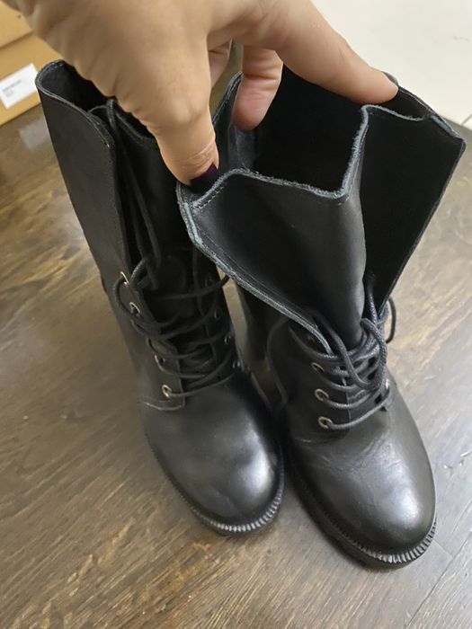 Bocanci din piele cu toc gros marimea 38