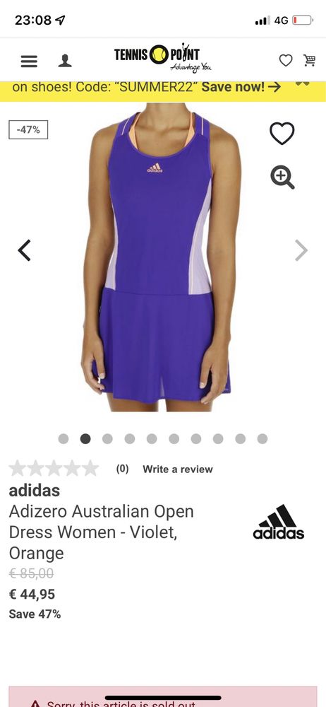 Rochie de tenis Adidas Adizero Ana Ivanovic size M