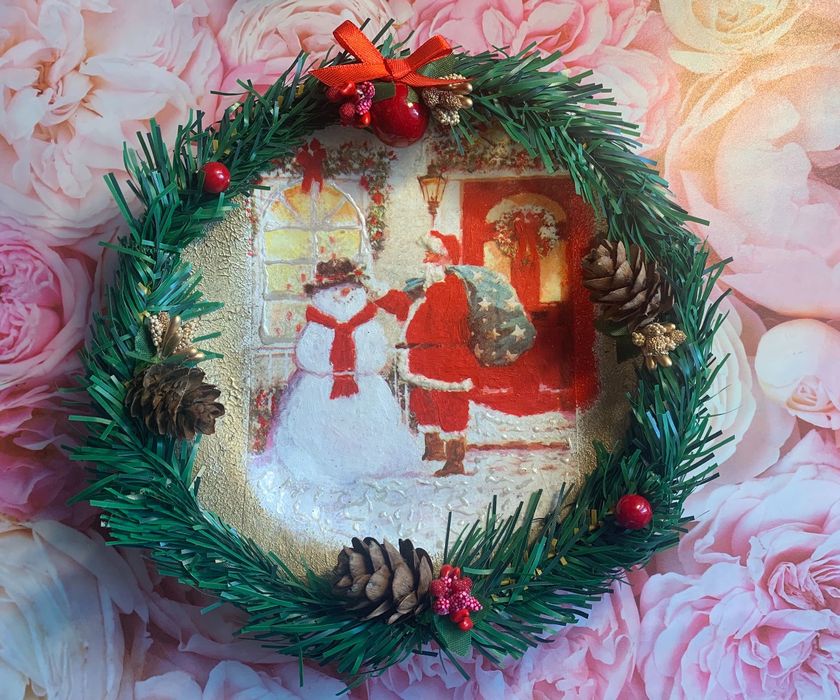 Тарелочка ручной работы на Новый год