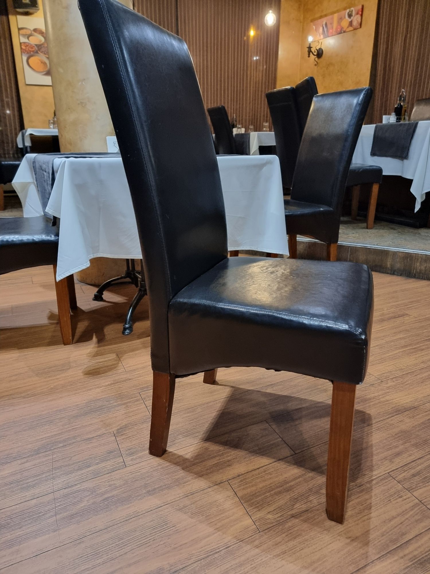 Стилни столове, кожа, 40бр.
