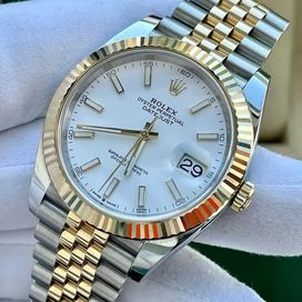 Rolex Datejust 41mm сребрист златисто-бял циферблат