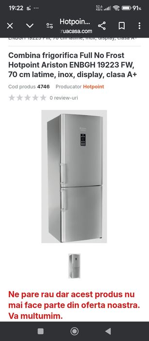 Combina frigorifica artic hotpoint