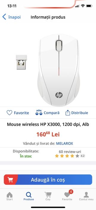 Vând mouse Nou wirless ( wifi )