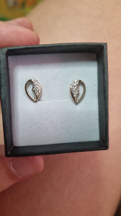 Cercei aur 14k cu diamante naturale