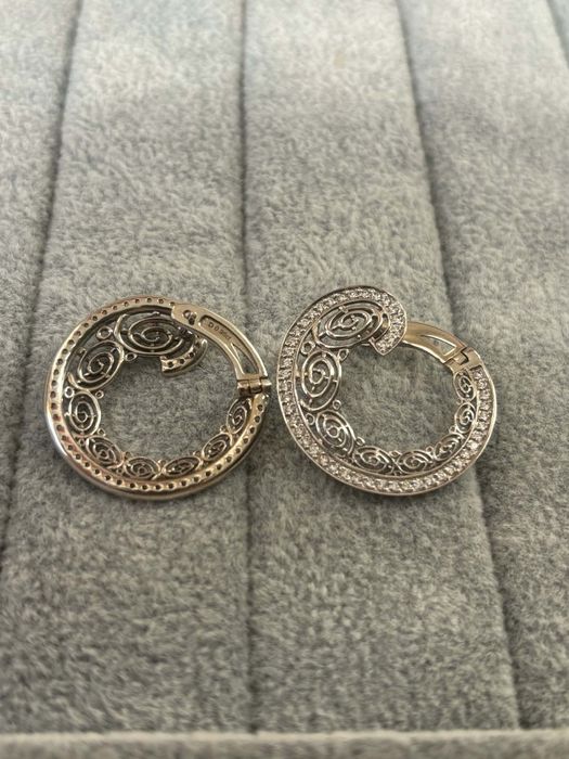 Златни обеци 18К с 96 диаманта