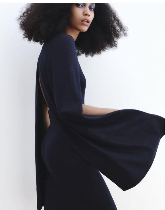 Rochie Zara eleganta mâneci capa marime S M L