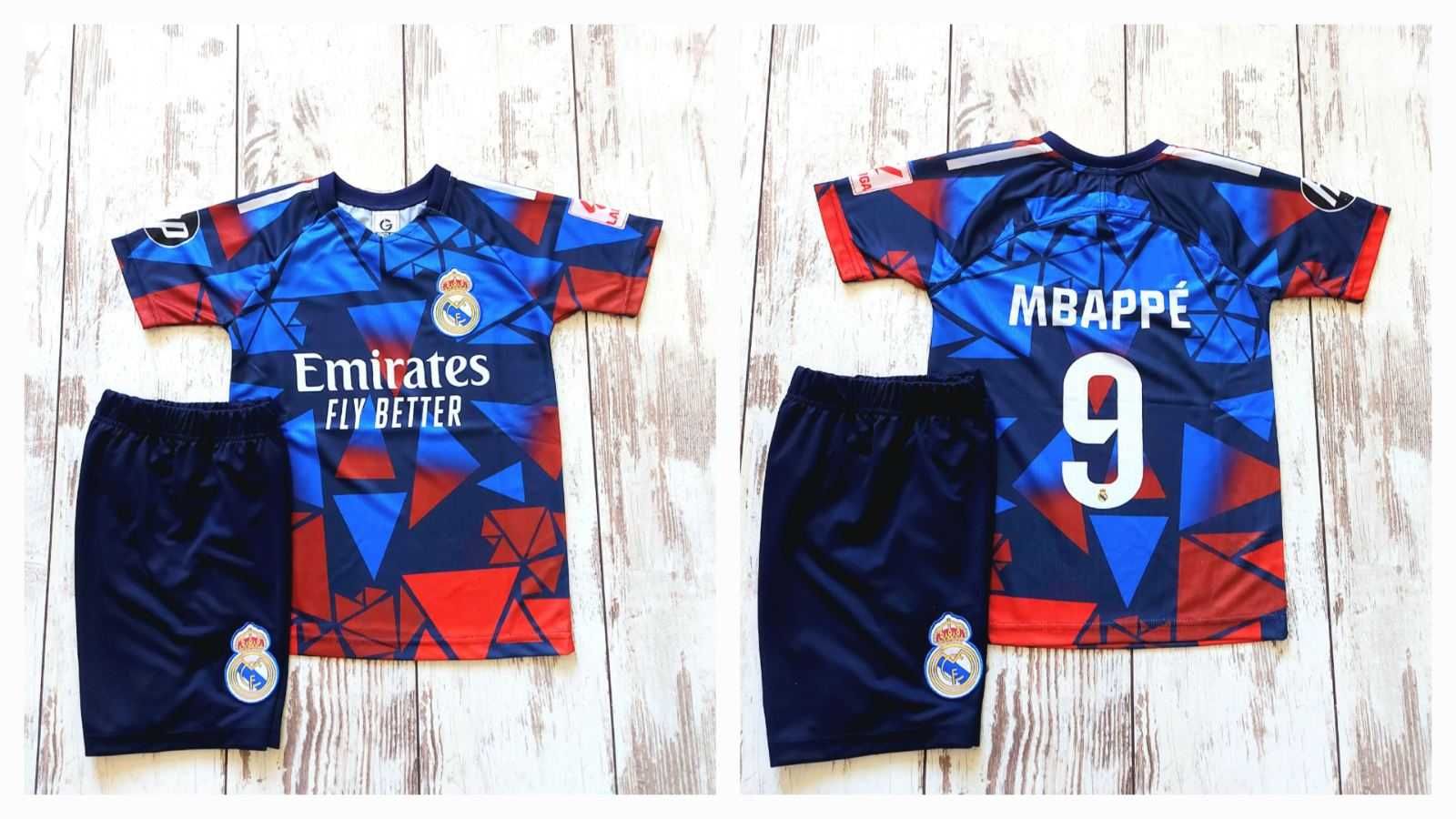 Екип комплект Mbappe 24/25 Real Madrid Новия екип с анцуг синьо Шарен