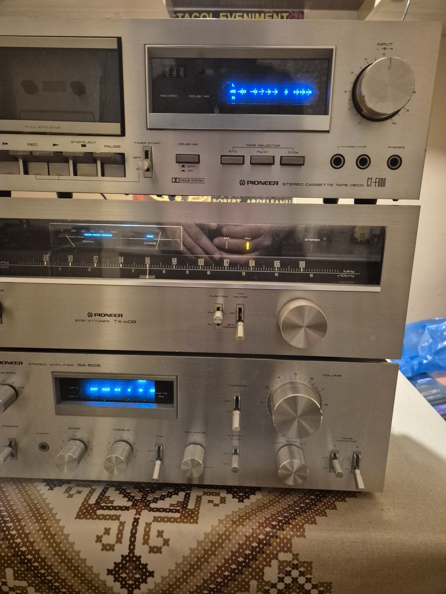 Pioneer SA608 blue linie amplif tuner deck (akai sony)