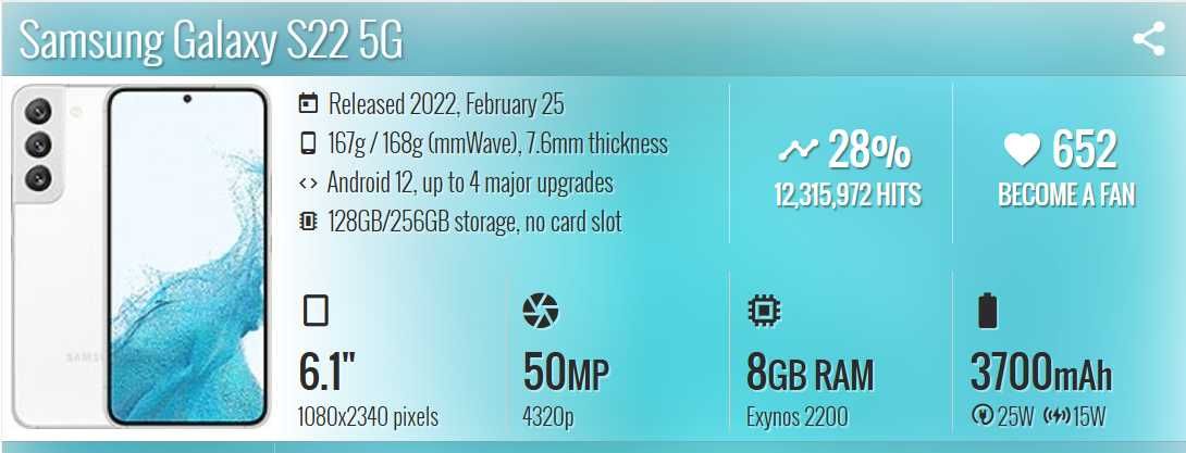 Samsung Galaxy S22 5G Pink Gold