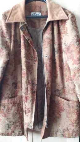 Дамско подплатено палтенце цветно