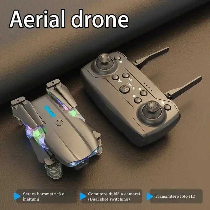Mini Dronă  Light Edition 2 Camere HD Brate LED Colorate 100m Rază