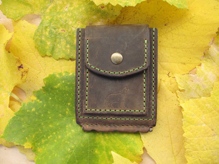 Portofel de piele pentru barbati, handmade