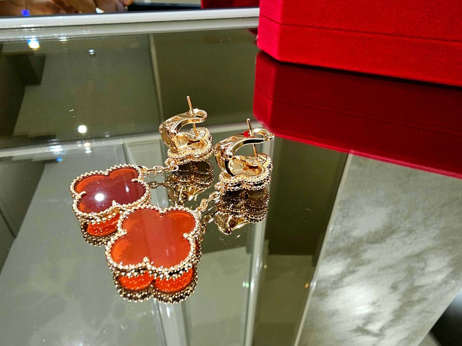 Van Cleef & Arpels VCA Rose Gold Red 2 Magic Alhambra Дамски Обеци
