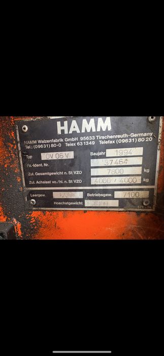 Vand  Cilindru compactor Hamm DV 6  8 to