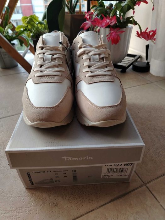 Страхотни дамски сникърси Tamaris – естествена кожа и велур