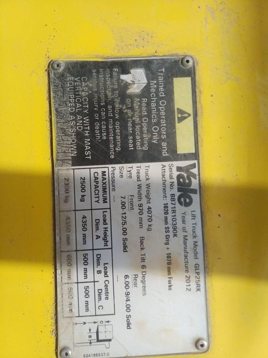 Stivuitor Yale GLP25RK 2012