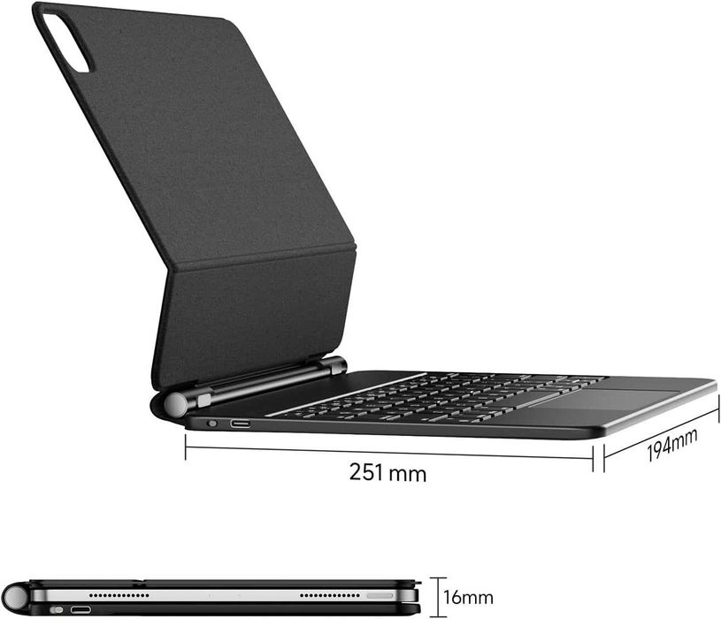 Магнитен кейс с клавиатура и тъчпад за iPad Pro 11″ iPad Air 10.9″–11″