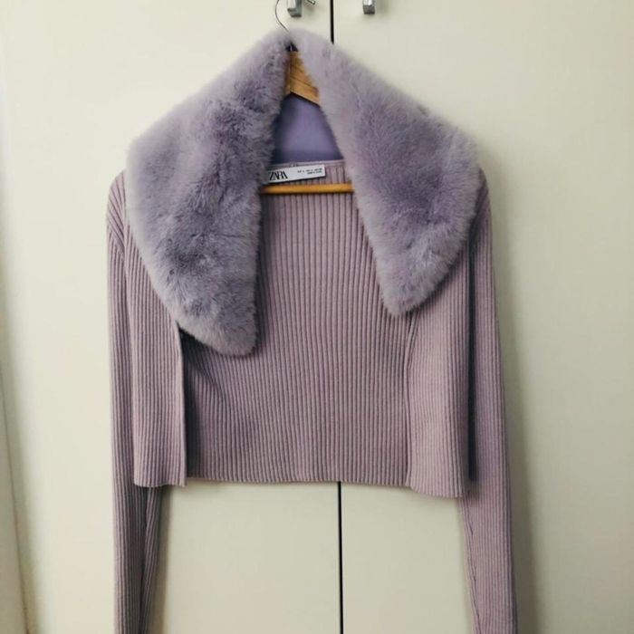 Cardigan Zara cu guler de blana