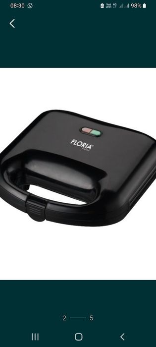 Sandwich Maker Floria ZLN-0829N, Putere 750W, Placa de tip grill