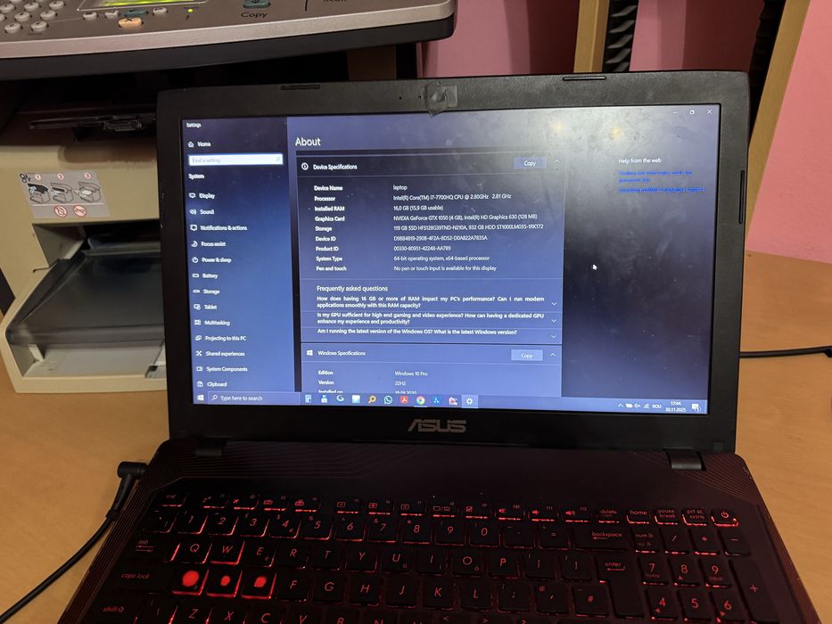 Laptop -  Asus ZX553V