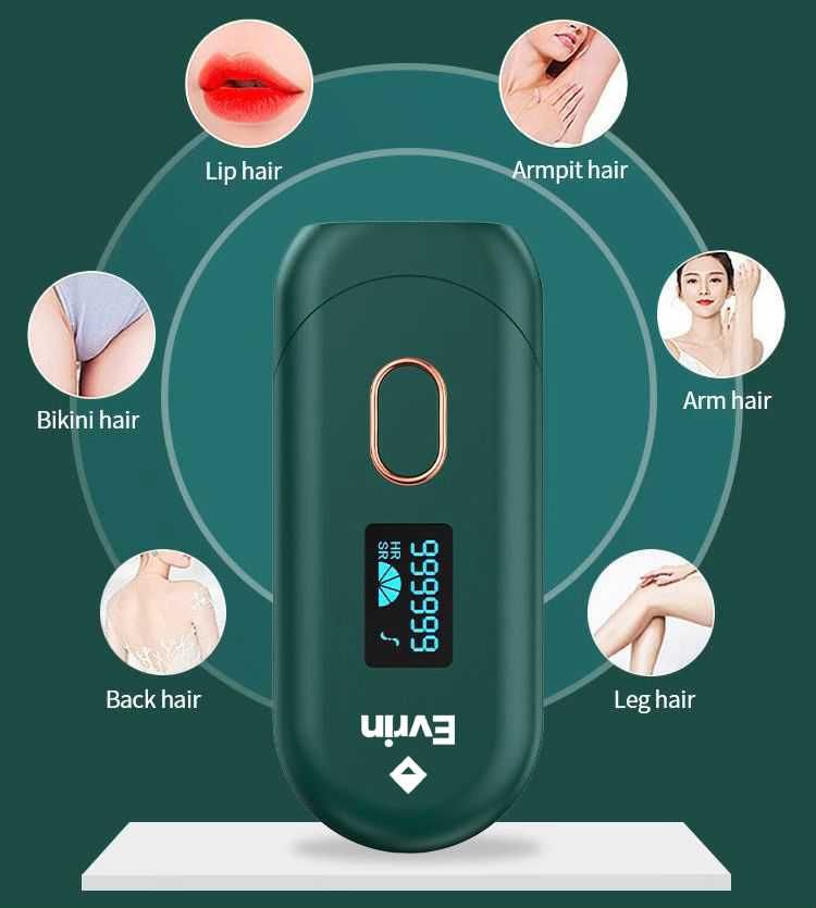 Epilator Portabil Evrin™️, 5 Nivele,Husa de Protectie si Ochelari