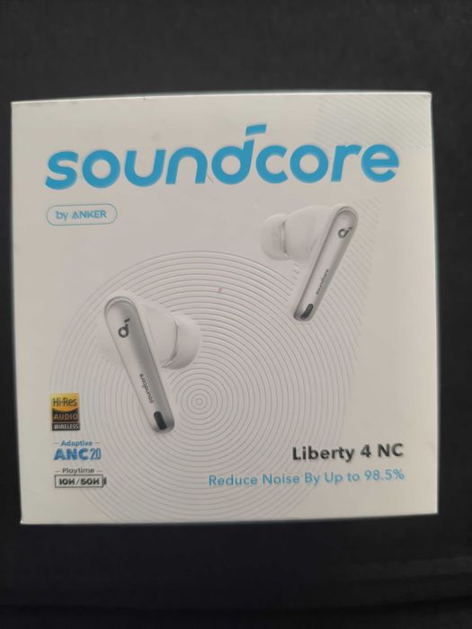 Нови бели безжични слушалки Anker SoundCore Liberty 4 NC (2г гаранция)