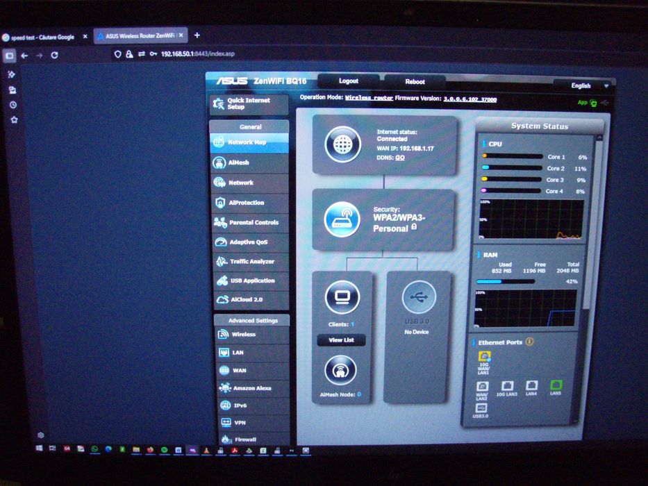 Router mesh wifi 7 Asus ZenWifi BQ16 B2500 quad band