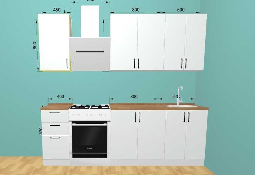 Кухня новая готовая с цеха собрана все короба прямая недорого