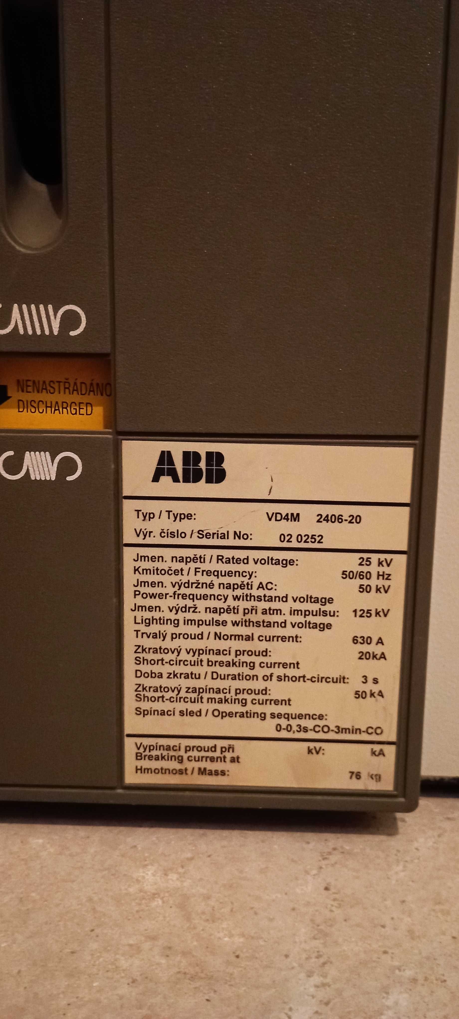 Intrerupator ABB 20 kV