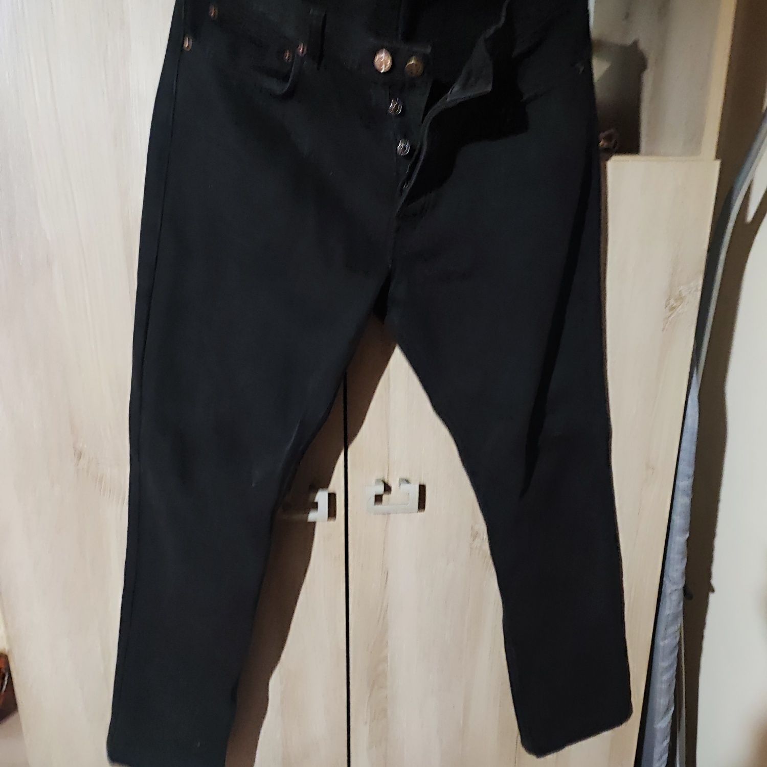 Blugi slim Wood Wood, premium, negri, 34, purtați o singură dată.