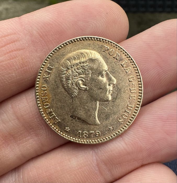 Златна Монета Испания 25 Песети 1879г. Алфонсо XII