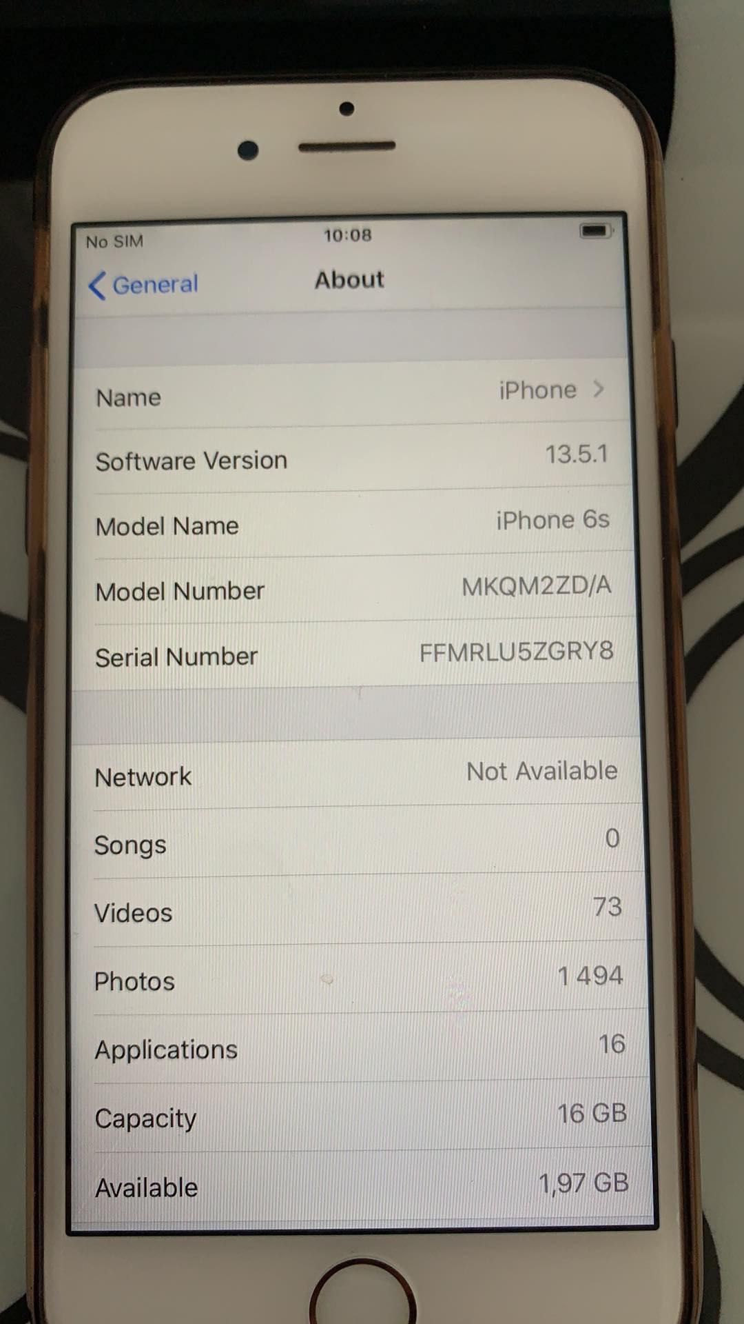 Iphone 6S 16 GB Rose Gold