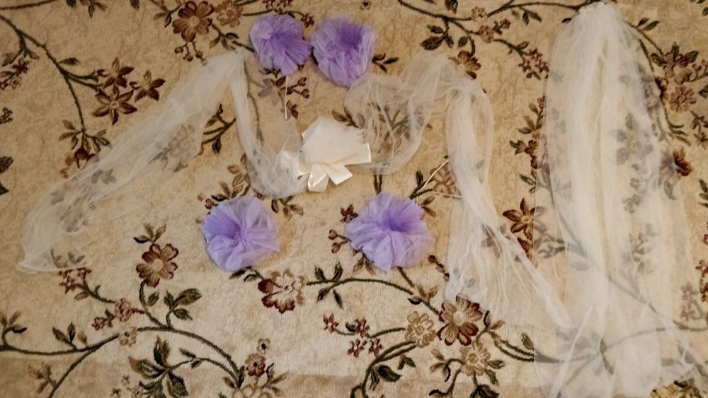voal mireasă , decorațiuni mașină miri