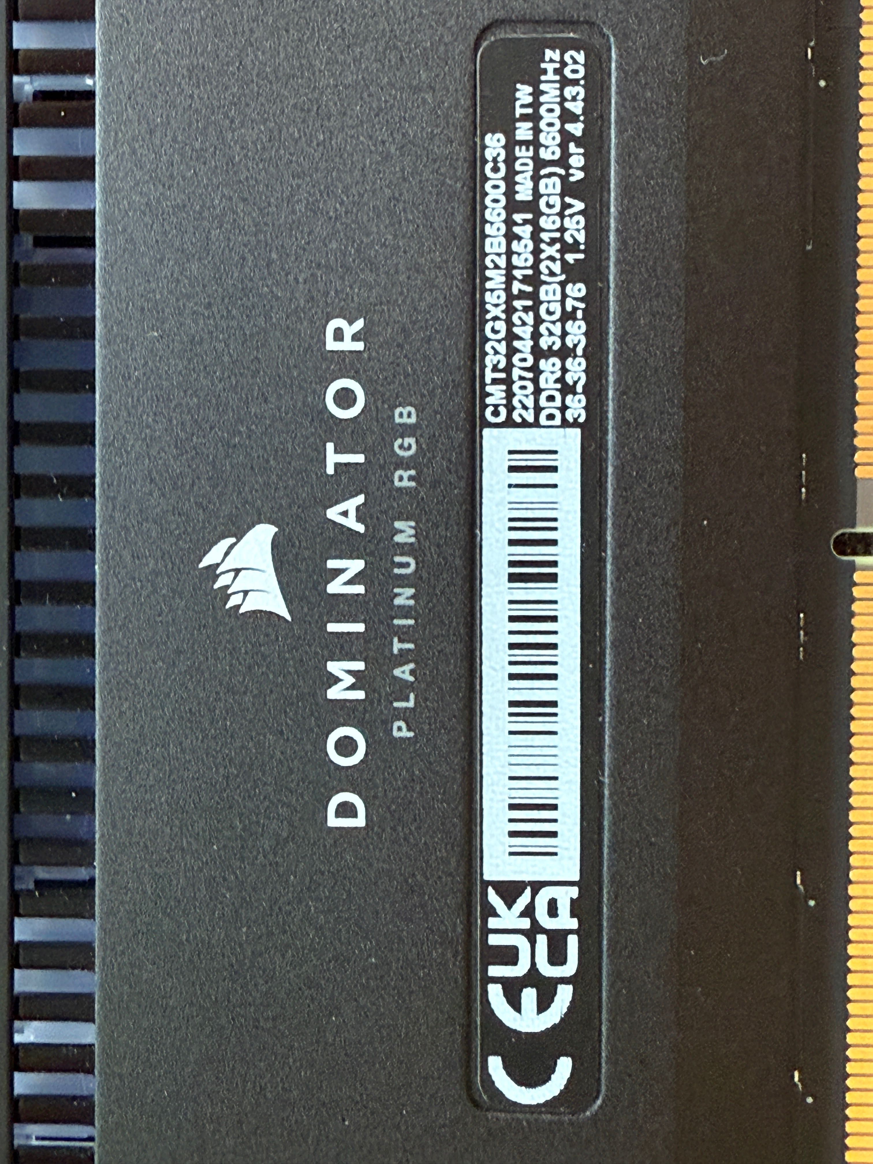 Corsair Dominator Platinum RGB DDR5 32GB (2×16GB), 5600 MHz, CL36