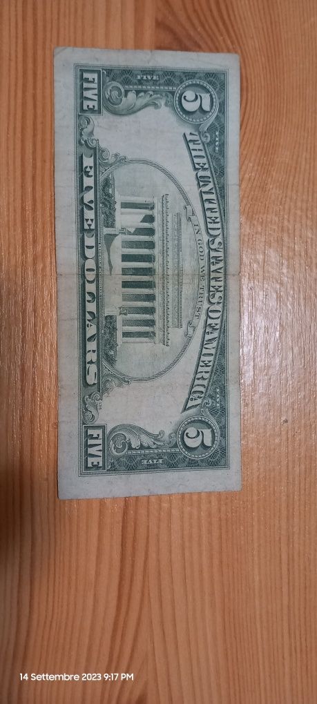 Bancnota de 5 dolari din anul 1969