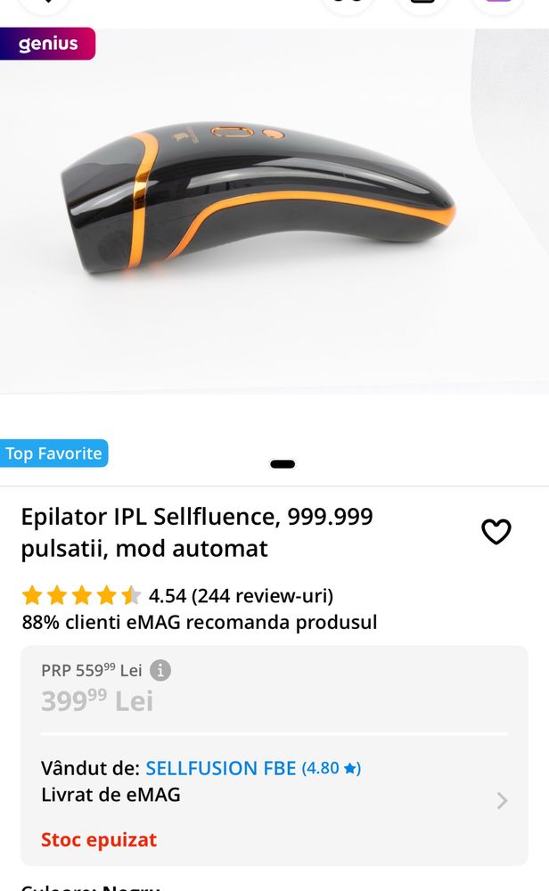 Epilator cu pulsatii pt epilare definitiva