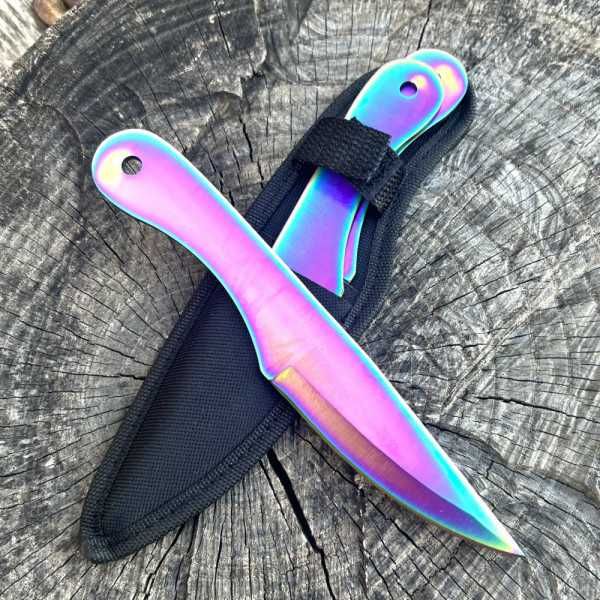 Три ножа за хвърляне RAINBOW KNIVES, свят хамелеон