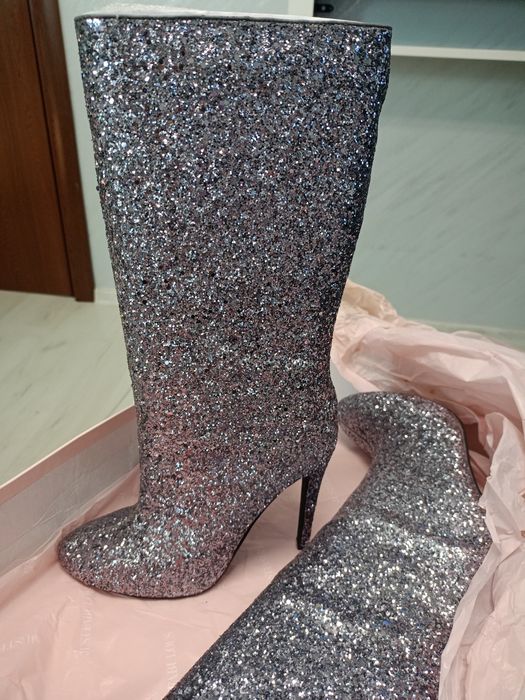 Дамски ботуши бляскави нови