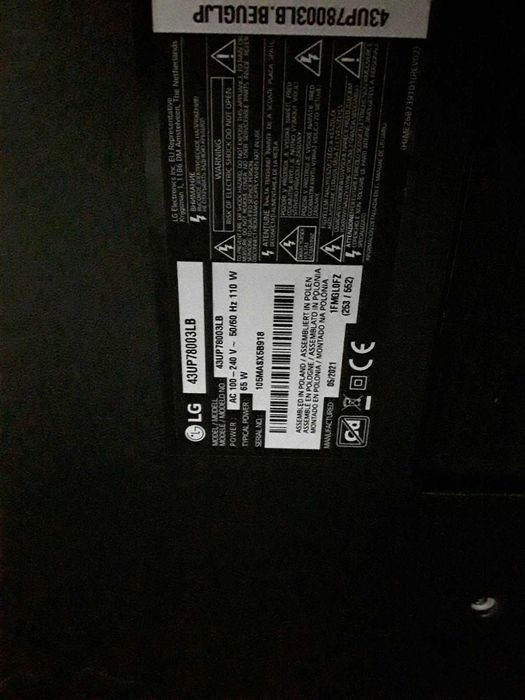 Телевизор за части Lg 47 lb652u -za /lg/43up7803lr/42lb731u