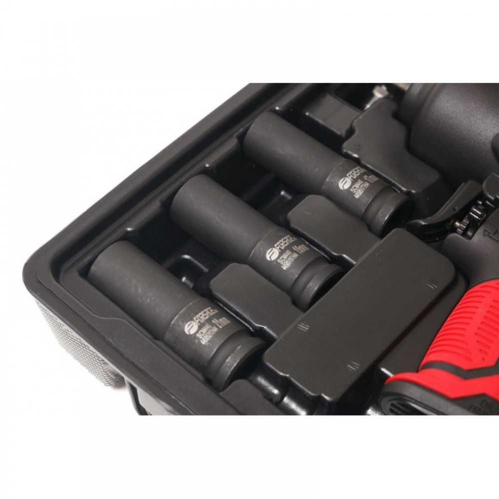 Пневматичен гайковерт с къс шпиндел 1450 Nм 1/2" с вложки  Forsage