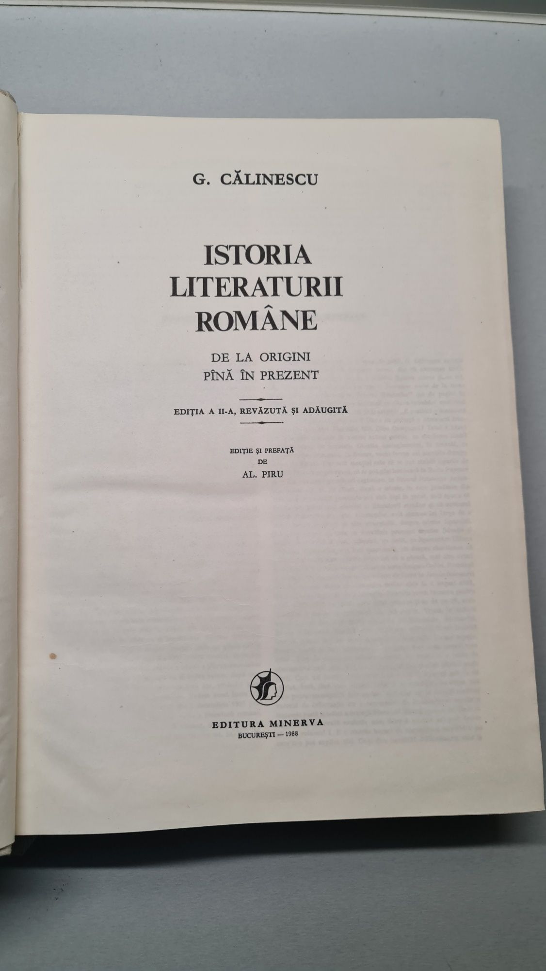 Vand carte istoria literaturii romane