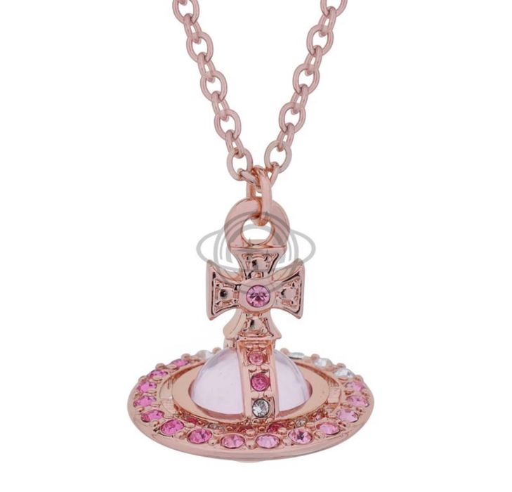 Colier Vivienne Westwood small orb 10mm roz gradient argintiu