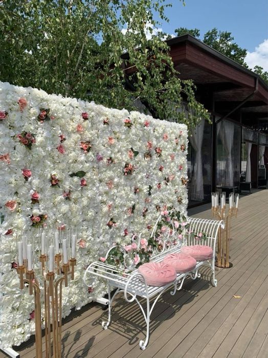 Panou floral bancuta decor floral nunta inima fotoliu panou catifea