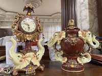 Сувенир-слон часы и шкатулка 2в1 привозили из Индии
