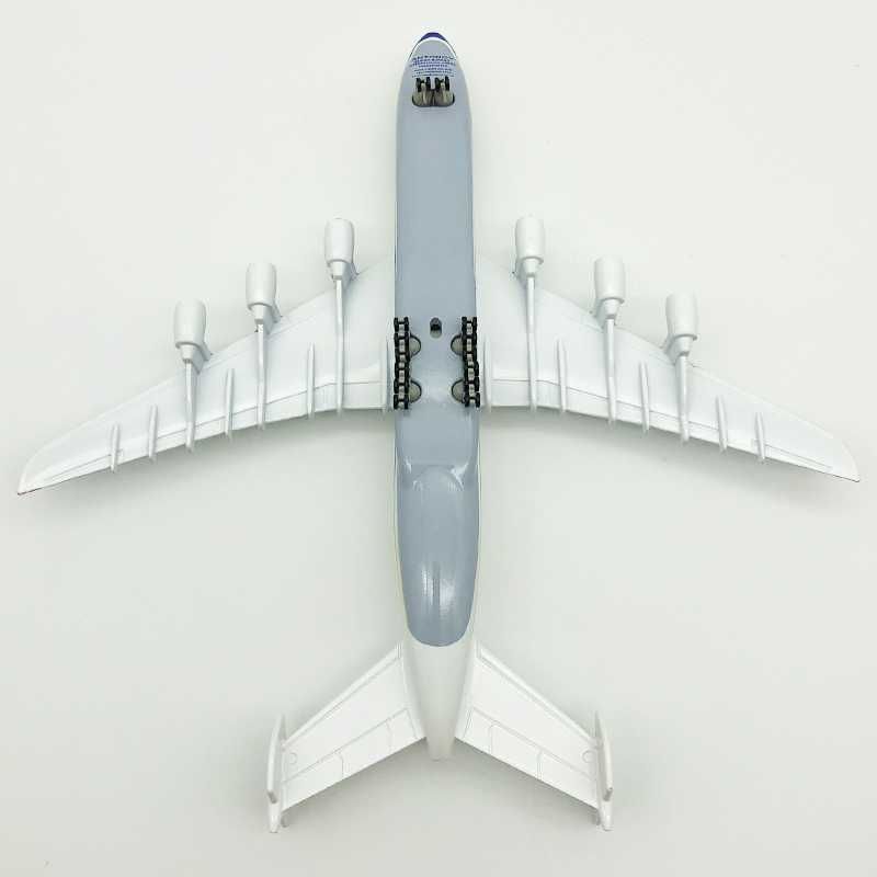 Macheta avion Emirates Airbus A380, metal, 20 cm