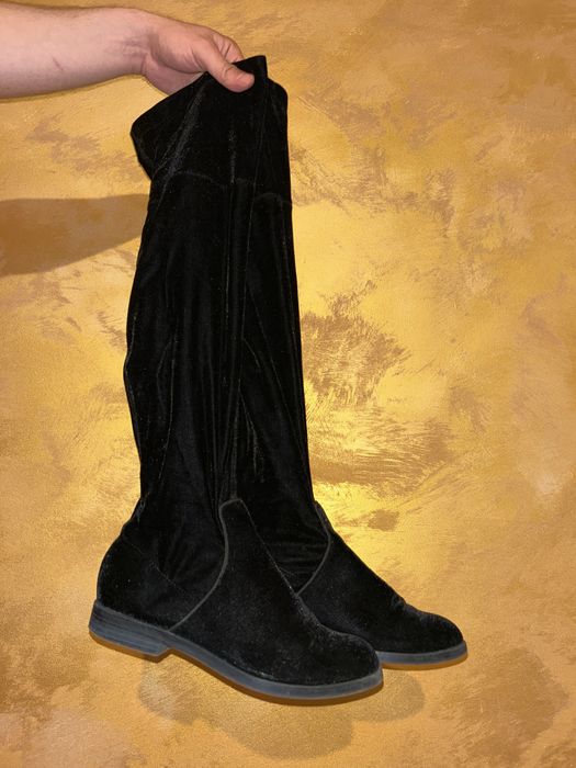 Cizme lungi din catifea